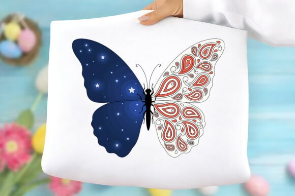 American Flag Butterfly Clipart PNG