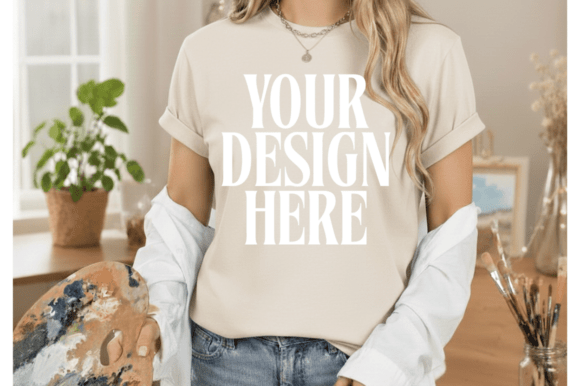 Bella Canvas 3001 Woman Shirt Mockup