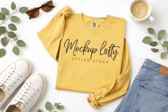 Comfort Colors 6014 Mustard Mockup: Minimal, Realistic, and Ready to Elevate Your Design Presentations