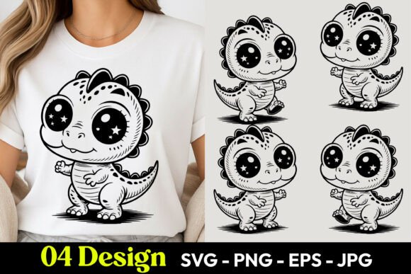 Cute Baby Dino SVG PNG: Ready-to-Use Digital Art