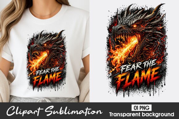 Fear the Flame Dragon Clipart PNG: High-Quality Digital Art for Creative Projects