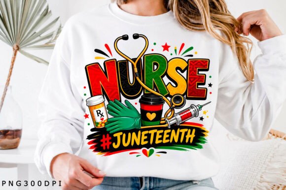 Free Juneteenth Nurse PNG T-shirt Design