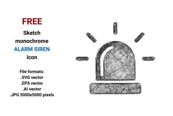 FREE Sketch Alarm Siren Icon: Minimal, Scalable, and Purpose-Built for Modern Interfaces