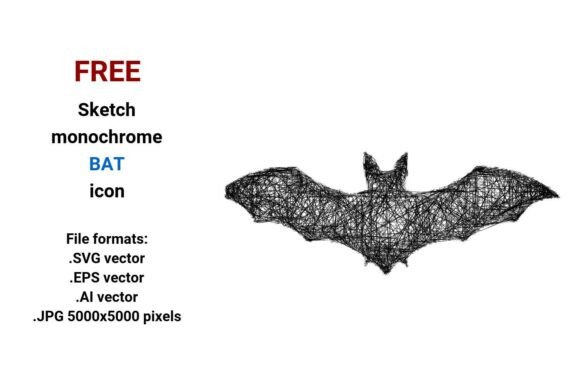 FREE Sketch Bat Icon – Hand-Drawn & Scalable