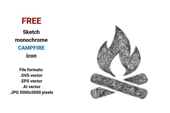Free Sketch Campfire Icon