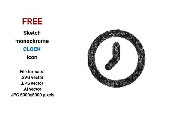 FREE Sketch Clock Icon: Scalable, Stylish Time Icons for Designers and Developers