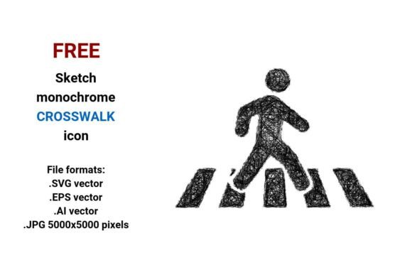 FREE Sketch Crosswalk Icon: Hand-Drawn Clarity for Real-World Projects