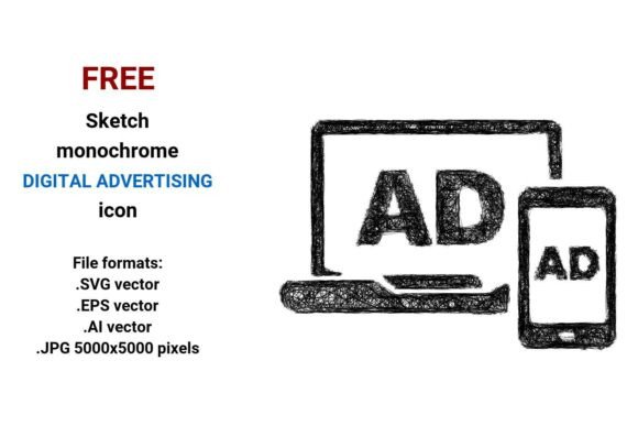 FREE Sketch Digital Advertising Icon: A Versatile, Scalable Resource for Designers and Marketers