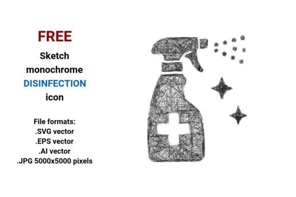 Free Sketch Disinfection Icon: Minimal, Scalable, and Ready for Any Hygiene-Focused Project