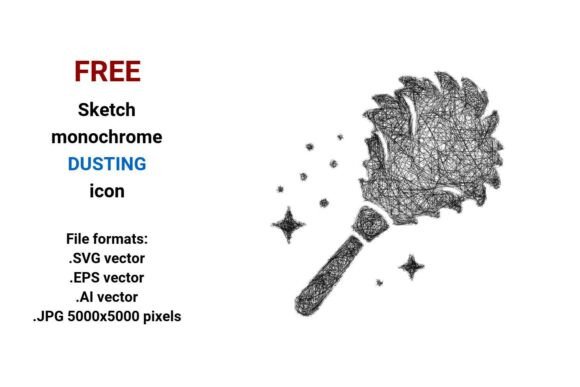 FREE Sketch Dusting Icon: A Minimalist Vector Asset Powering Modern Cleaning Interfaces