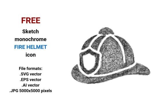 FREE Sketch Fire Helmet Icon: A Versatile, Scalable Asset for Safety-Focused Design