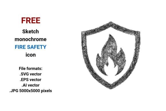 FREE Sketch Fire Safety Icon: Hand-Drawn Clarity for Real-World Safety Needs