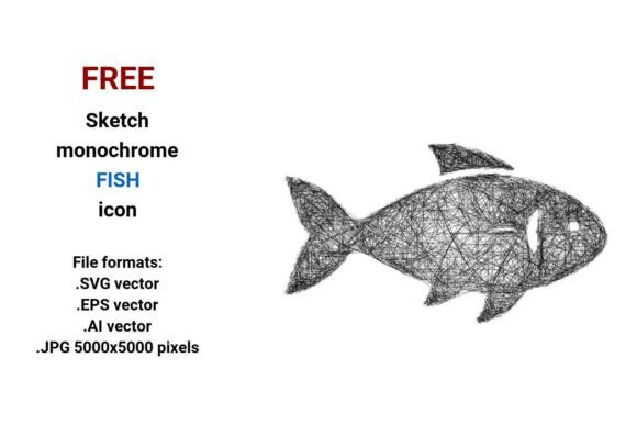 FREE Sketch Fish Icon: Clean, Scalable & Versatile