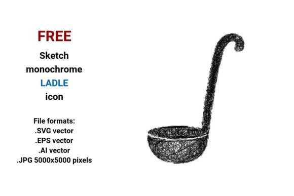 FREE Sketch Ladle Icon: A Versatile, Scalable Asset for Modern Digital Design