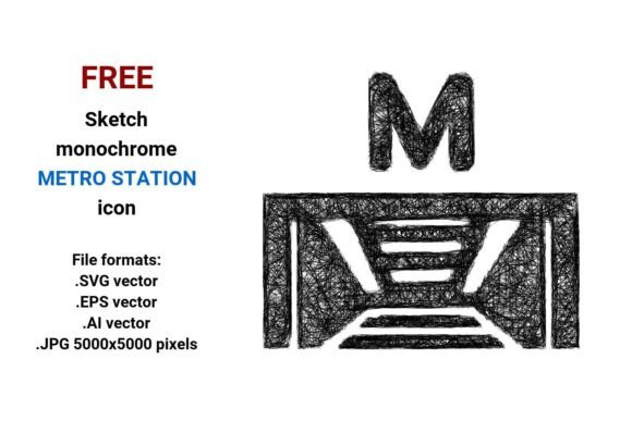 FREE Sketch Metro Station Icon: A Versatile, Scalable Resource for Designers and Presenters