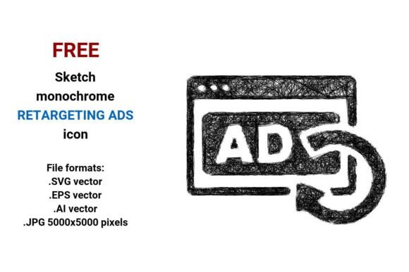 Free Sketch Retargeting Ads Icon
