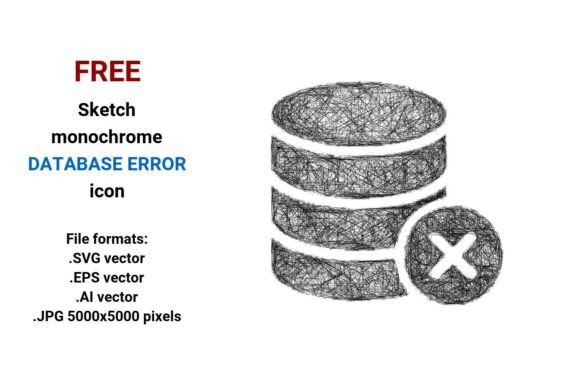 Free Sketch-Style Database Error Icons: Vector & High-Res Downloads for UI Designers and Developers