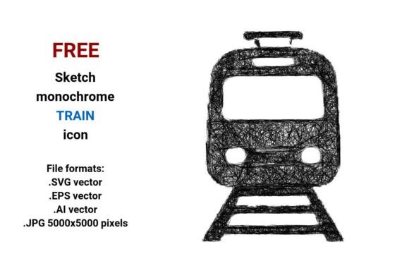 FREE Sketch Train Icon: Minimal, Editable & Versatile