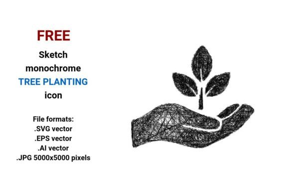 FREE Sketch Tree Planting Icon