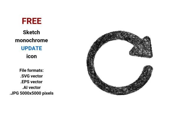 FREE Sketch Update Icon: Hand-Drawn Clarity for Modern Interfaces