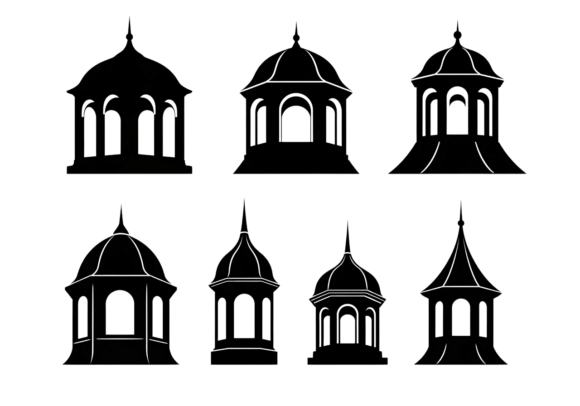 Gazebo Silhouette Vector Pack