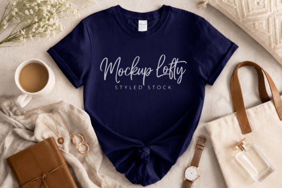 Gildan 64000 Navy T-shirt Mockup: The Smart Choice for Clean, Professional Design Presentations