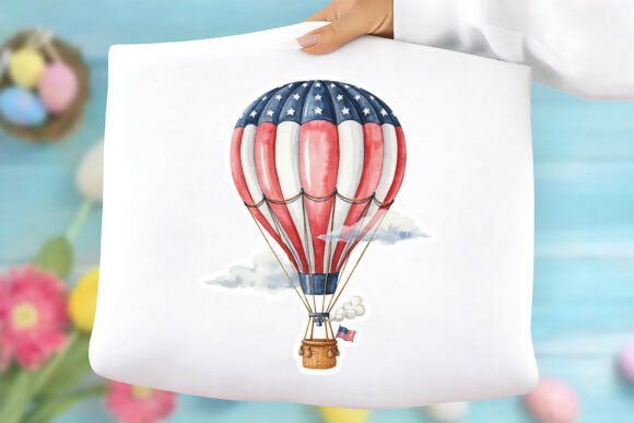 Patriotic Hot Air Balloon PNG