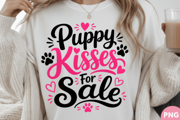 Puppy Kisses for Sale T-shirt PNG Design