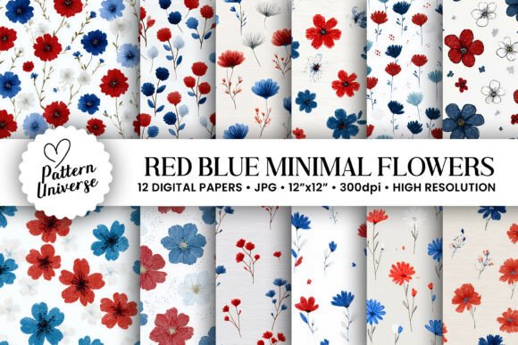 Red Blue Minimal Flowers Pattern: Simple, Versatile, and Surprisingly Powerful for Real Creative Work