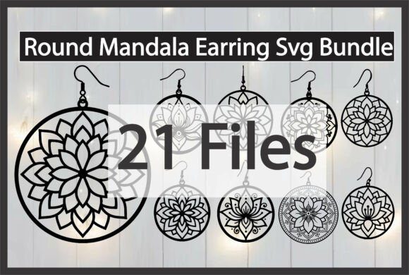 Round Mandala Earring Design Bundle