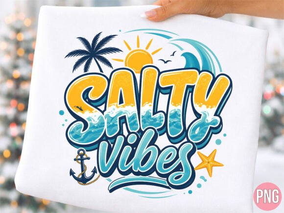 Salty Vibes Summer Beach Anchor PNG: A Versatile Design Asset for Creative Professionals and DIY Enthusiasts