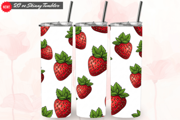 Sublimation Strawberry 20oz Tumbler Wrap