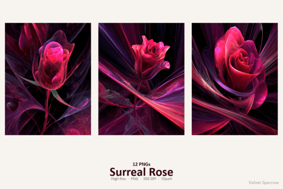 Surreal Rose — 12 PNGs: A Versatile, Print-Ready Asset Suite for Creative Professionals and Entrepreneurs