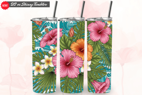 Tropical Hibiscus Tumbler Floral 20oz