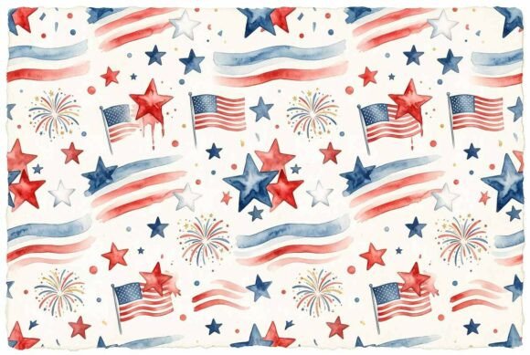 Watercolor 4th of July Celebration: A Vibrant, High-Resolution Creative Resource for Designers and Educators